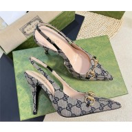 Gucci Women's GG canvas slingback pump 782408 blue 2024