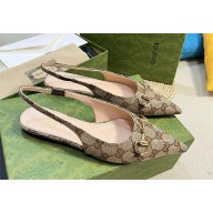 Gucci Women's GG canvas slingback ballet flat 786592 beige 2024