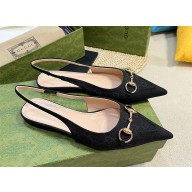 Gucci Women's GG canvas slingback ballet flat 786592 black 2024