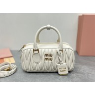 miu miu Arcadie matelassé nappa leather bag 5bb142 white 2023
