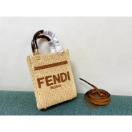FENDI Sunshine mini raffia bag 2023