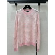 CHANEL Mixed Fibers & Cotton White & Pink PULLOVER P76508 2024 SS