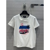 CHANEL WHITE CAR PRINTED T-SHIRT 02 2024SS
