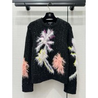 CHANEL Glittered Wool & Mixed Fibers Black & Multicolor pullover P76571 2024 SS