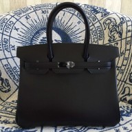 hermes so black birkin 30/35 bag in box leather