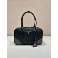 Prada Re-Edition 1978 medium Re-Nylon and Saffiano leather two-handle bag 1BB115 black 2024