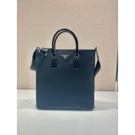 PRADA Re-Nylon and brushed leather tote bag 2VG115 black 2024