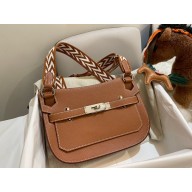 Hermes mini jypsiere bag in TOGO leather GOLDEN BROWN (original quality+handmade)