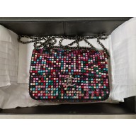 CHANEL MULTICOLOR CRYSTALS MINI FLAP BAG AS4142 2023