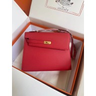 hermes The Kelly En Desordre In red Epsom Leather With Gold Hardware