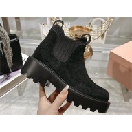Miu Miu Suede booties 5T296E black 2024