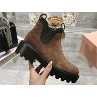 Miu Miu Suede booties 5T296E sienna 2024