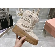Miu Miu Shearling boots 5U862D off white 2024