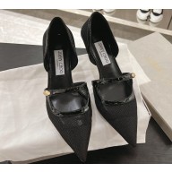 Jimmy choo  Carolyn 65 Black Mesh & Patent Leather Pumps black 2024