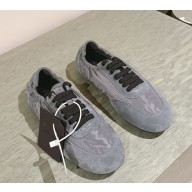 Prada women/men Collapse Re-Nylon and suede elasticized sneakers 2EG479 grey 2025