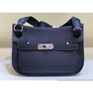 Hermes mini jypsiere bag in swift leather Dark Blue with Gold/Silver Hardware (original quality+handmade)
