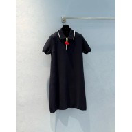 VALENTINO Cherryfic cotton polo dress navy 2025