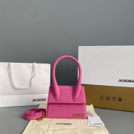 Jacquemus Le Chiquito Medium Bag fuchsia in suede leather 2023
