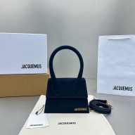 Jacquemus Le Chiquito Medium Bag navy blue in box leather 2023