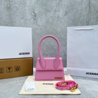 Jacquemus Le Chiquito Medium Bag cherry pink in box leather 2023