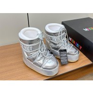MOON Icon Low shell and faux leather snow boots silver 2023