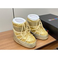 MOON Icon Low shell and faux leather snow boots gold 2023