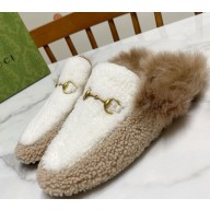 Gucci Wool Fur 2015 Re-Edition women's Princetown Slipper with Horsebit -05-1108-2024