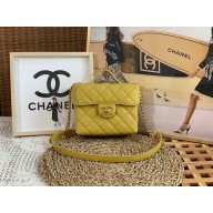 chanel Grained Calfskin & Gold-Tone Metal Small Vanity Case AS3729 yellow 2022