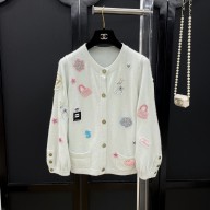 CHANEL CHARMS CARDIGAN PALE GRAY 2024 SS