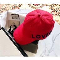GUCCI Embroidered canvas baseball hat 478948 red