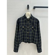 MIU MIU Military Green Plaid shirt MK1907 2025