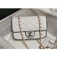 Chanel Mini Flap Bag in Lambskin AS5151 White & Black 2025
