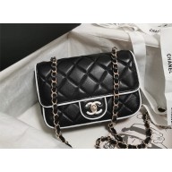 Chanel Mini Flap Bag in Lambskin AS5151 Black & White 2025