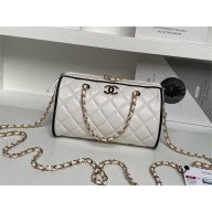 CHANEL Clutch with Chain IN LAMBSKIN AP4515 White & Black 2025
