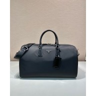 Prada Re-Nylon and brushed leather duffel bag 2VC018 black 2024