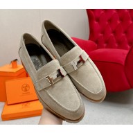 Hermes women's Faubourg loafers in suede calfskin 0204-2024