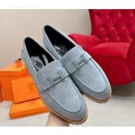 Hermes women's Faubourg loafers in suede calfskin 0205-2024