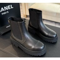Chanel women's chelsea boots in calfskin black 1202-2024