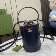 GUCCI Ophidia mini bucket bag IN DARK BLUE LEATHER 760201 2024