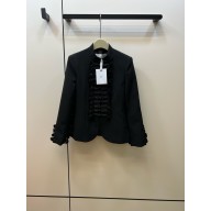 dior black Wool and Silk Brandenburg Fitted Jacket 2023