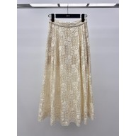 dior Ecru Cotton-Blend Lace skirt 2023