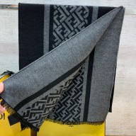 fendi men's Black wool scarf 2022