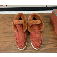 Loro Piana women/men Open Walk Chukka Boots with beaver hair suede ankle boots 1026-12 2024