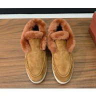 Loro Piana women/men Open Walk Chukka Boots with beaver hair suede ankle boots 1026-16 2024
