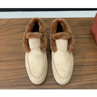Loro Piana women/men Open Walk Chukka Boots with beaver hair suede ankle boots 1026-18 2024