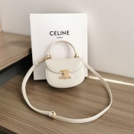 celine Mini besace triomphe in SHINY CALFSKIN white 2023
