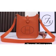 Hermes Mini Evelyne Bag In Original Togo Leather Orange with Gold Hardware (Machine Made)