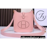 Hermes Mini Evelyne Bag In Original Togo Leather Pink with Gold/Silver Hardware (Machine Made)