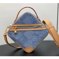 Louis Vuitton N40706 Chess Messenger Blue Damier Denim 3D cotton canvas 2024