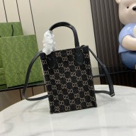 GUCCI Ophidia GG mini bag IN Black and grey GG denim 773730 2024